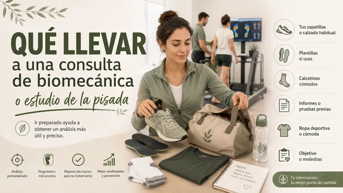 Qué llevar a una consulta de biomecánica o estudio de la pisada