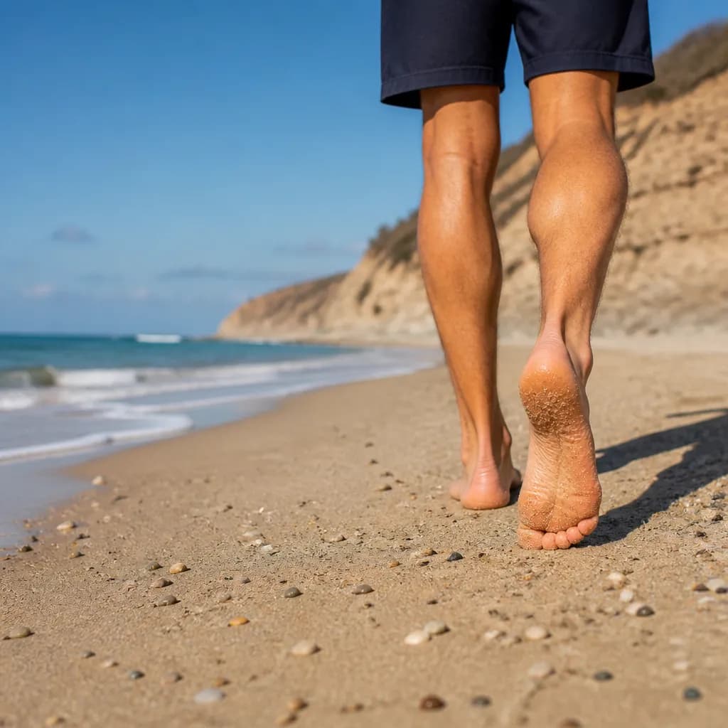 Caminar por la playa: riesgos para los pies por calor, cortes y superficies irregulares
